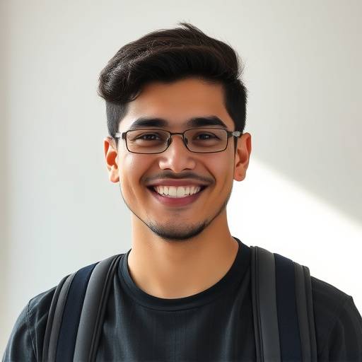 Foto de João Santos, aluno satisfeito, sorrindo