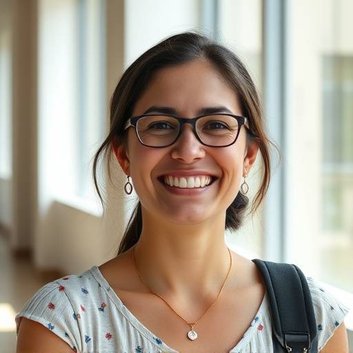 Foto de Maria Silva, aluna satisfeita, sorrindo